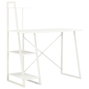 vidaXL Birou cu rafturi, alb, 102 x 50 x 117 cm