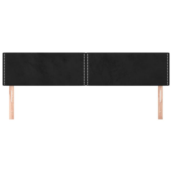 vidaXL Tăblii de pat, negru, 180x5x78/88 cm, catifea