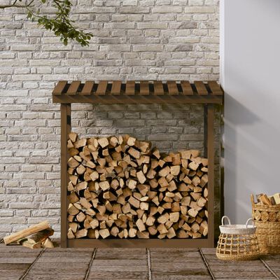 vidaXL Rastel lemne de foc, maro miere, 108x64,5x110cm, lemn masiv pin