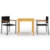 vidaXL Set mobilier de grădină, 3 piese, negru