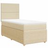 vidaXL Pat box spring cu saltea, crem, 90x190 cm, textil