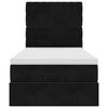vidaXL Cadru de pat otoman cu saltele, catifea neagră 100x200cm
