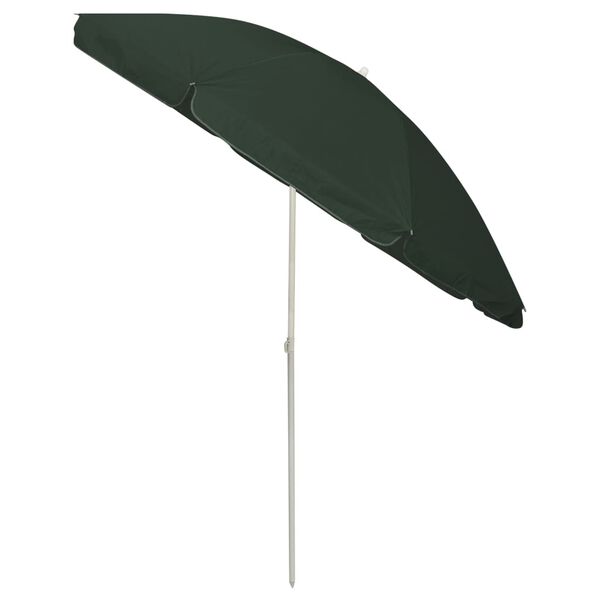 vidaXL Umbrelă de soare de plajă, verde, 240 cm
