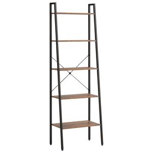 vidaXL Raft vertical cu 5 niveluri, maro &icirc;nchis și negru, 56x35x174 cm