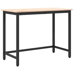 vidaXL masă natural 100 x 50 x 77 cm Lemn ingineresc și oțel