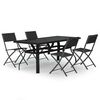 vidaXL Set de servit masa pentru grădină, 5 piese, gri și negru
