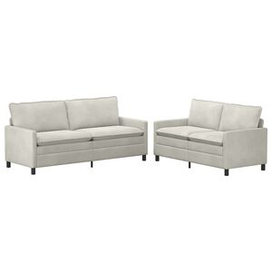 vidaXL Set de canapea 2 buc. Crem Catifea