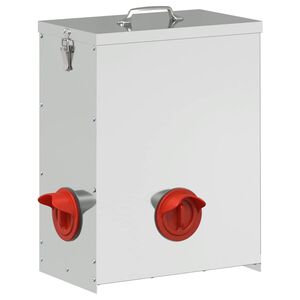 vidaXL Feeder pentru pui Argintiu 32,5 x 20,5 x 43 cm 25 kg