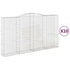 vidaXL Coșuri gabion arcuite, 10 buc 400x50x220/240cm, fier galvanizat