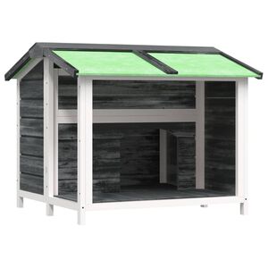 vidaXL Cușcă de c&acirc;ine, gri, 96x87x80,5 cm, lemn masiv de pin