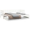 vidaXL Pat de zi extensibil, alb, 2x(90x190) cm, lemn masiv de pin