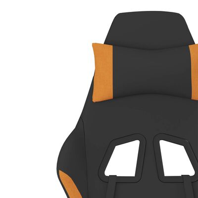 vidaXL Scaun de gaming cu suport picioare, negru și oranj, textil