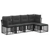 vidaXL Set de canapele de exterior Negru Poliester