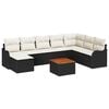 vidaXL Set de canapele pentru grădină 9 pcs Negru și Crem poliratan