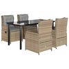 vidaXL Set mobilier de grădină cu perne, 5 piese, bej, poliratan