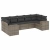 vidaXL Set canapele de grădină, 7 piese, cu perne, gri, poliratan