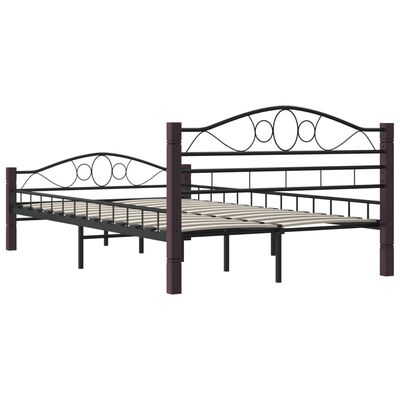 vidaXL Cadru de pat, negru, 140 x 200 cm, metal