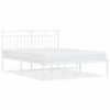 vidaXL Cadru de pat metalic cu tăblie, alb, 140x200 cm