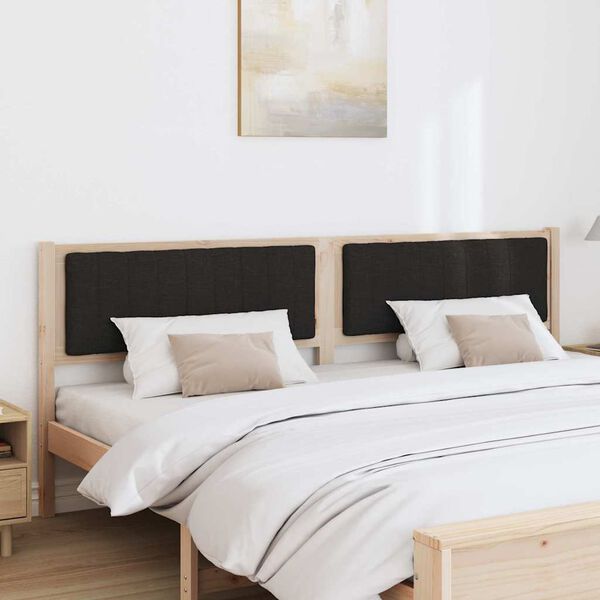 vidaXL Tăblie tapițată cu headboard Maro 200 cm Lemn de pin masiv