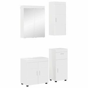 vidaXL Set de mobilier pentru baie TULUM Alb lucios Lemn compozit