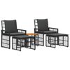 vidaXL Set de Mobilier pentru Exterior 5 pcs Negru și Gri &icirc;nchis