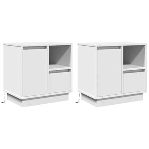 vidaXL Dulap de noapte 2 pcs Alb 50 x 34,5 x 50 cm Lemn compozit