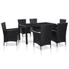 vidaXL Set mobilier de grădină, 7 piese, negru, poliratan