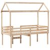 vidaXL Pat &icirc;nalt cu acoperiș, 90x200 cm, lemn masiv de pin