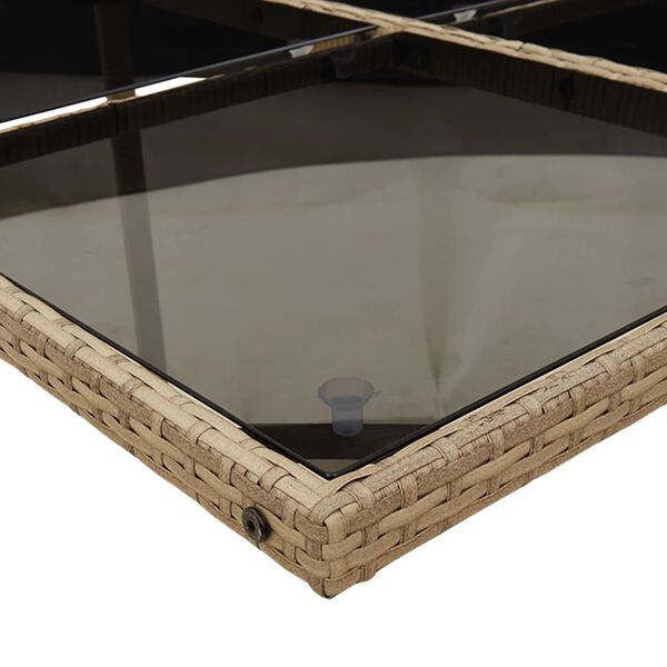 vidaXL Set mobilier de grădină cu perne, 15 piese, bej, poliratan