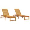 vidaXL Șezlong 2 pcs Maro 202 x 53 x 89 cm Lemn Solid de Acacia