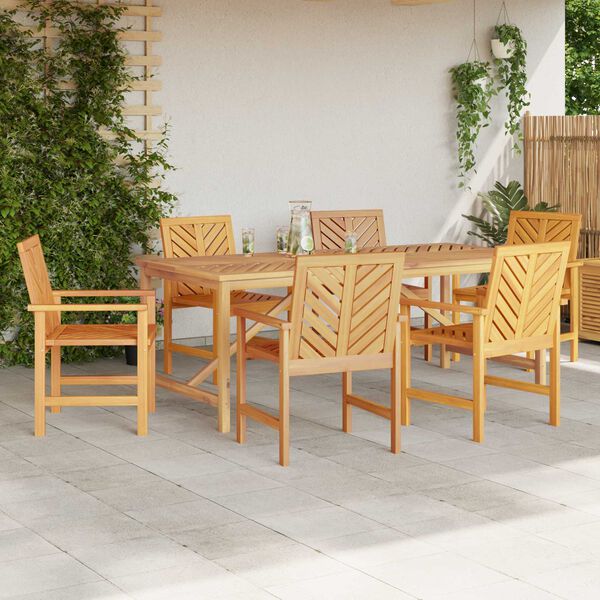 vidaXL Set de masă pentru grădină 7 pcs Maro Lemn Solid de Acacia
