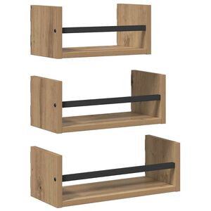 vidaXL Set rafturi de perete 3 buc. Stejar Artizanal 40x16x14cm