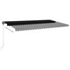 vidaXL Copertină retractabilă manual cu LED, antracit, 600x300 cm