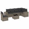 vidaXL Set canapele de grădină, 7 piese, cu perne, gri, poliratan