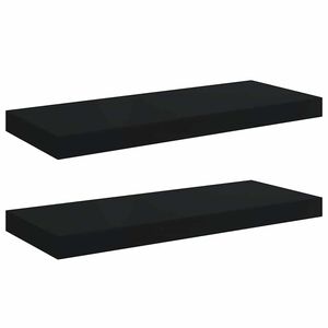 vidaXL Rafturi de perete suspendate, 2 buc., negru, 60x23,5x3,8 cm MDF