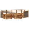 vidaXL Set canapea sectională 6 pcs natural Lemn Solid de Acacia
