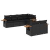 vidaXL Set canapele de grădină cu perne, 7 piese, negru, poliratan