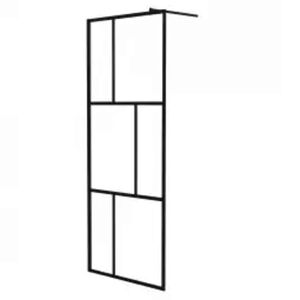 vidaXL Paravan de duș walk-in, negru, 80x195 cm, sticlă securizată