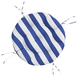 vidaXL Pernă rotundă dungi albastre/albe, &Oslash;60 x11 cm, textil Oxford