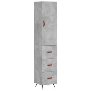 vidaXL Dulap &icirc;nalt, gri beton, 34,5x34x180 cm, lemn prelucrat