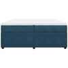 vidaXL Pat box spring cu saltea, albastru &icirc;nchis, 200x200 cm, catifea