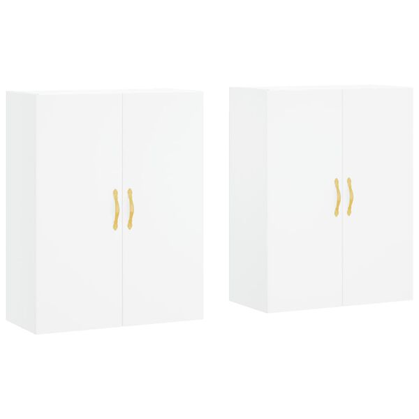 vidaXL Dulapuri cu montaj pe perete, 2 buc, alb, 69,5x34x90 cm