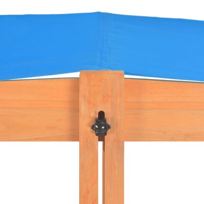 vidaXL Cutie de nisip cu acoperiș ajustabil, 115x115x115 cm, lemn brad
