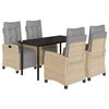 vidaXL Set mobilier pentru grădină, 5 piese, cu perne, bej, poliratan