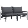 vidaXL Mobilier pentru Exterior 2 Bucată Antracit 80 x 80 x 71 cm Oțel
