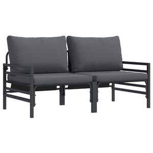 vidaXL Mobilier pentru Exterior 2 Bucată Antracit 80 x 80 x 71 cm Oțel