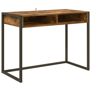 vidaXL Birou Stejar fumuriu Lemn prelucrat 100 x 50 x 75 cm