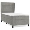vidaXL Pat continental cu saltea, gri deschis, 80x200 cm, catifea