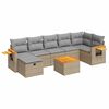 vidaXL Set canapele de grădină, 8 piese, cu perne, bej, poliratan