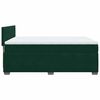 vidaXL Pat box spring cu saltea, verde &icirc;nchis, 140x190 cm, catifea